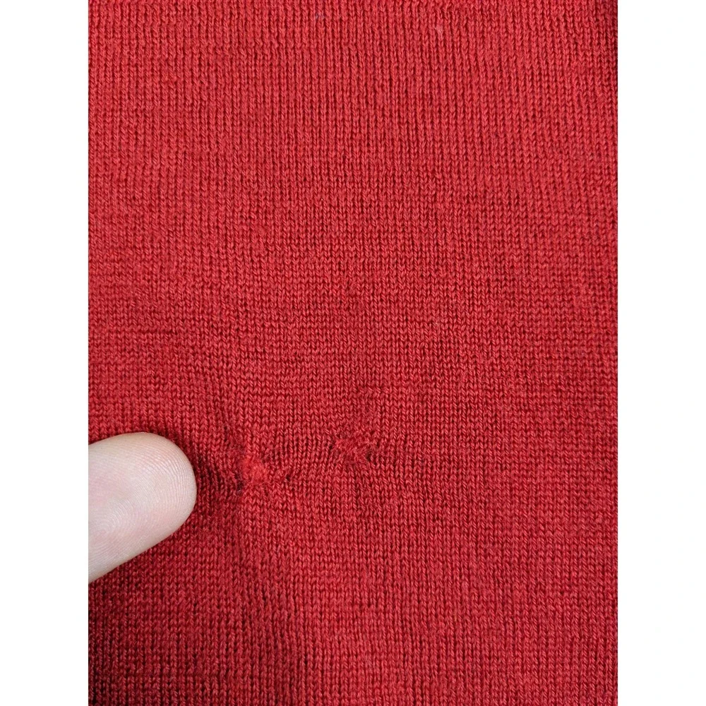 Polo Ralph Lauren‎ Mens Red V Neck Long Sleeve Merino Wool Sweater XL READ